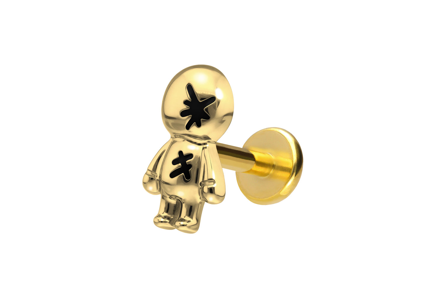 Titan Labret Piercing mit Push Fit PUPPE